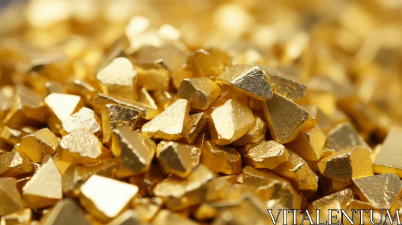 Glittering Gold Nuggets Close-up AI Image
