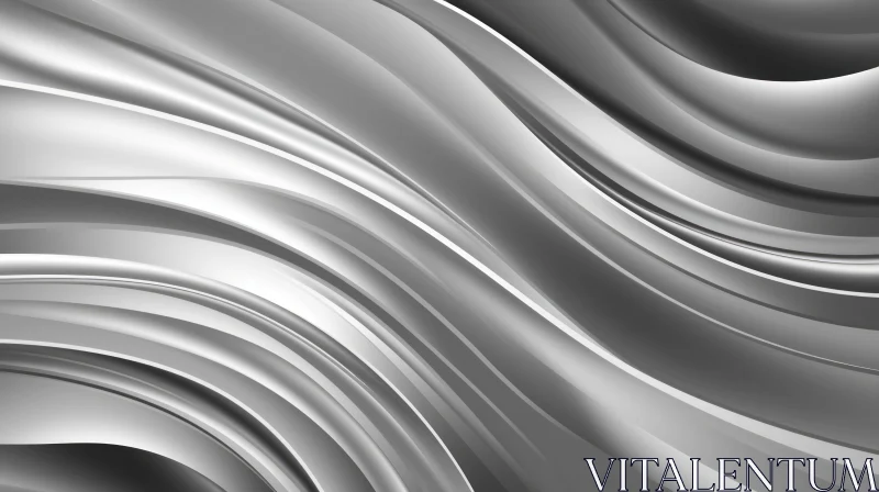 Gray Metal Waves Background AI Image