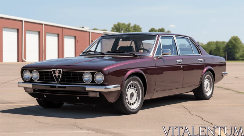 Stunning Maroon Car in Italian Renaissance Revival Style AI Image
