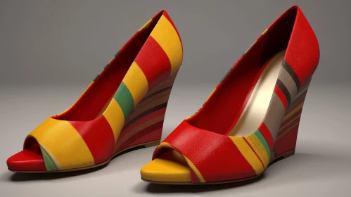 Colorful Striped Wedge Shoes for Summer Days