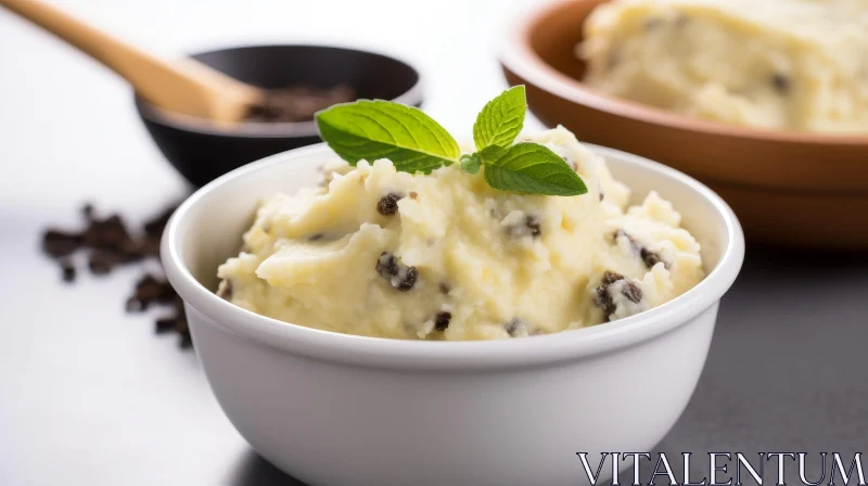 Delicious Mashed Potatoes with Fresh Mint AI Image