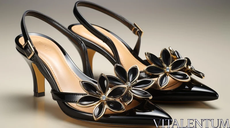 Elegant Floral High-Heeled Shoes - Fashion Statement AI Image
