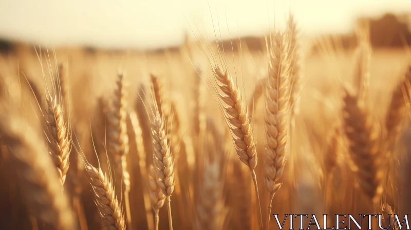 Golden Wheat Field Under Bright Sunlight AI Image