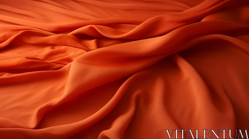 Luxurious Orange Silk Fabric Texture AI Image