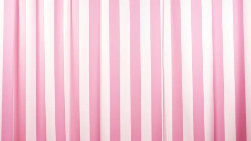 Pink and White Striped Curtain Photo