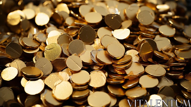 Shimmering Gold Coins - 3D Render AI Image