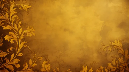 Golden Floral Pattern Background - Warm Texture