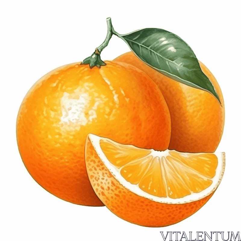 AI ART Highly Detailed Orange Illustrations on White Background