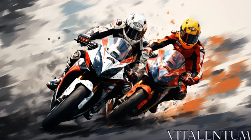 Intense Motorcycle Race: Speed, Competition, Action AI Image