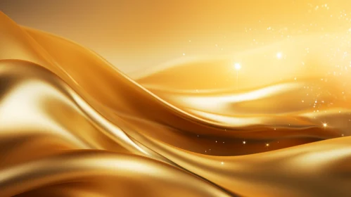 Luxurious Golden Silk Cloth - Elegant 3D Rendering