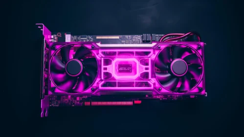 Pink and Black Graphics Card with Cooling Fans