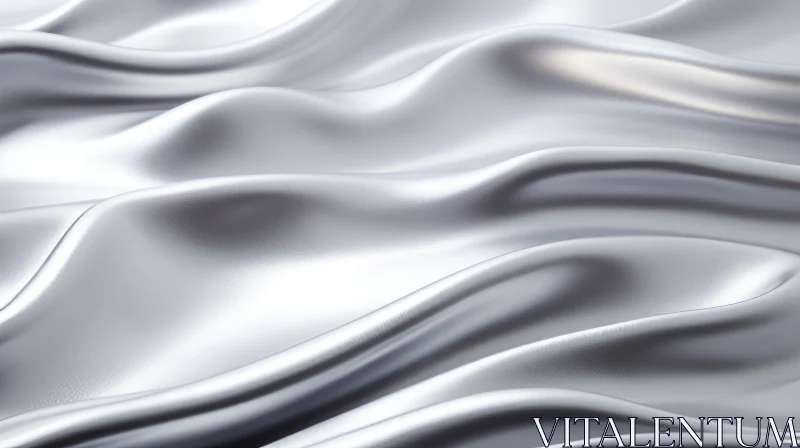 Silver Silk Fabric with Soft Waves - Texture Background AI Image