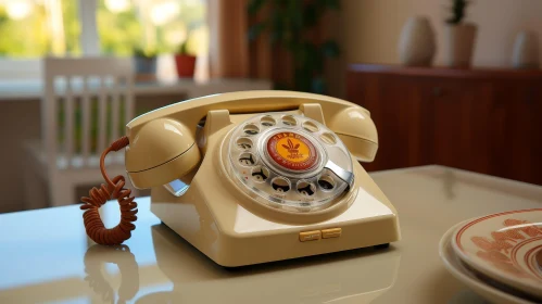 Vintage Rotary Dial Telephone Composition