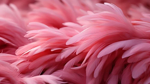 Pink Flamingo Feathers Close-up | Soft Texture and Radial Pattern