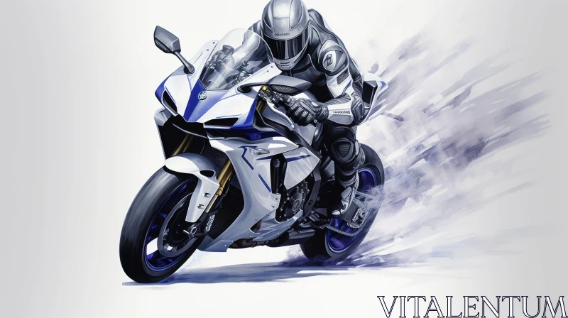 Thrilling Motorcycle Racing Action | Yamaha YZF-R1 Rider AI Image