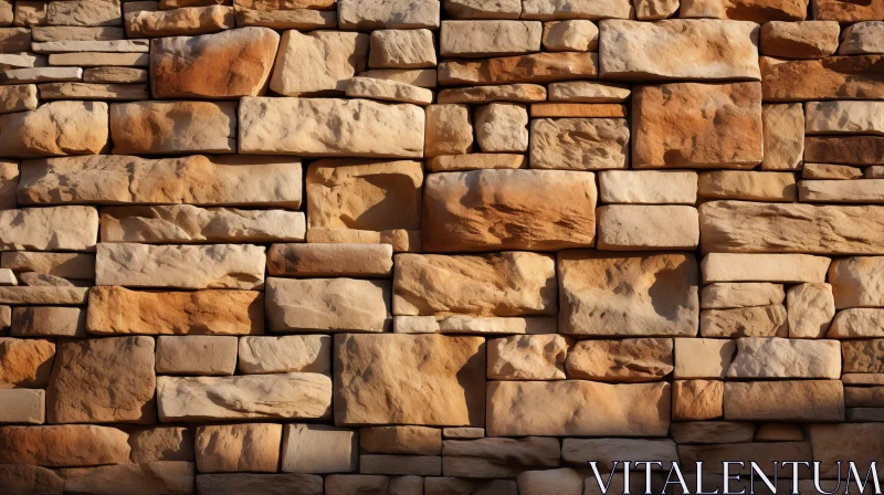 AI ART Brown Stone Wall Texture in Sunlight