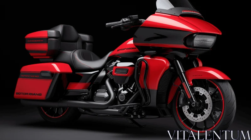Captivating Red and Black Motorcycle Artwork | Stunning Composition AI Image