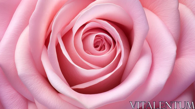 Pink Rose in Full Bloom - Close-Up Floral Photography AI Image