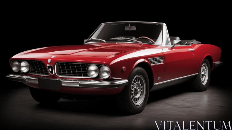Red Sports Car: Vintage Modernism and Chrome-Plated Details AI Image