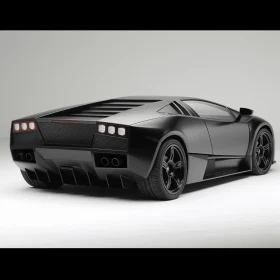 Captivating Black Lamborghini in Studio | HD Simplistic Cartoon Style