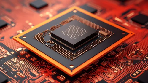 Central Processing Unit (CPU) on Printed Circuit Board (PCB) AI Image