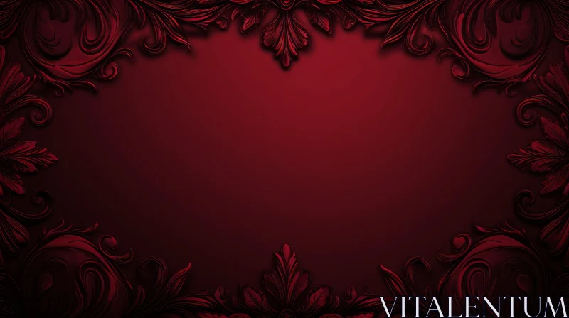 AI ART Detailed Red Floral Pattern Background