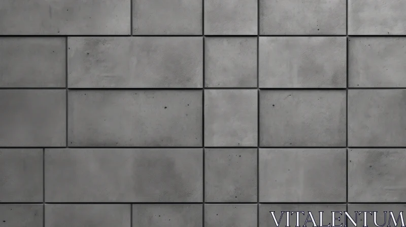 Dark Gray Concrete Wall with Rectangular Tiles AI Image