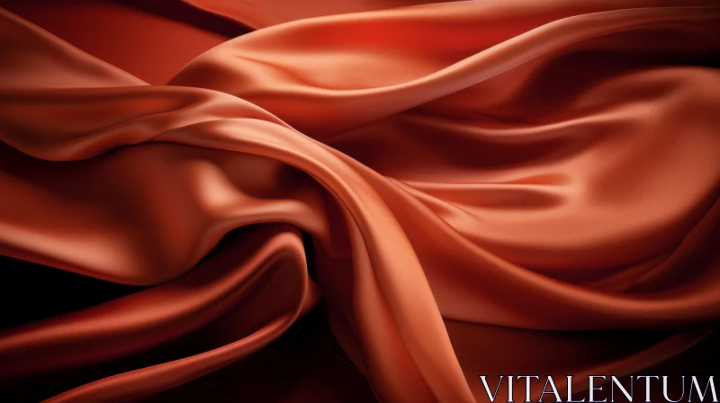 Deep Red Silk Fabric Close-Up for Background Design AI Image