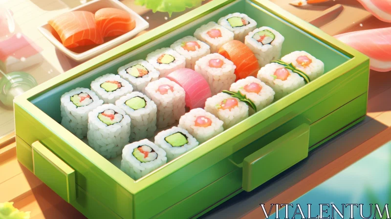 Delicious Sushi Bento Box - Culinary Art AI Image