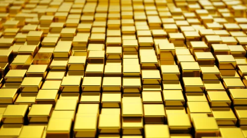 Golden Cubes Pattern - Design Background Texture