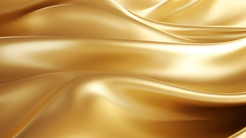 Luxurious Golden Silk Fabric Close-Up