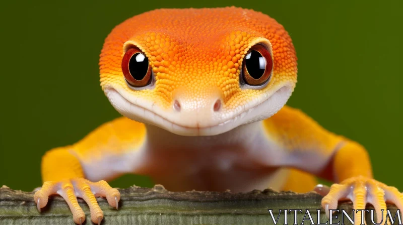 AI ART Orange Gecko Close-Up: Intriguing Wildlife Portrait
