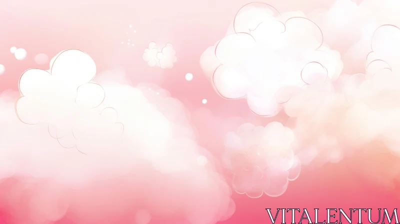 AI ART Pink Gradient Cloud Background