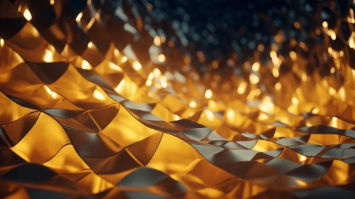 Reflective 3D Wavy Surface Art