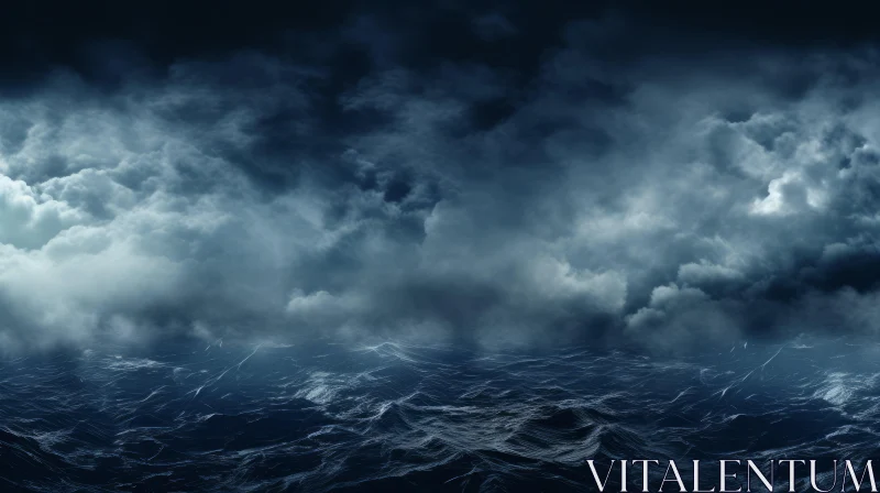 Stormy Night at Sea - Dramatic Ocean Scene AI Image