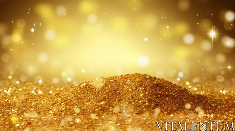 Luxurious Gold Dust Background with Twinkling Stars AI Image