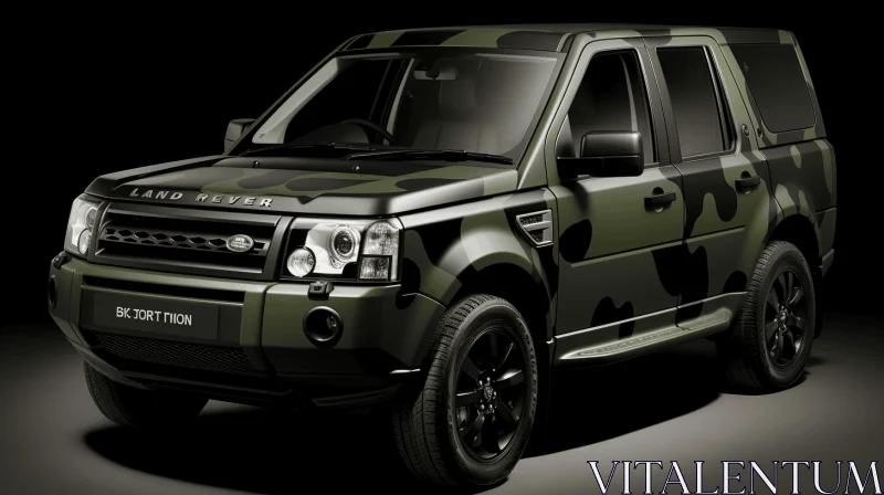 Captivating Land Rover in Camouflage: Realistic and Hyper-Detailed Artwork AI Image