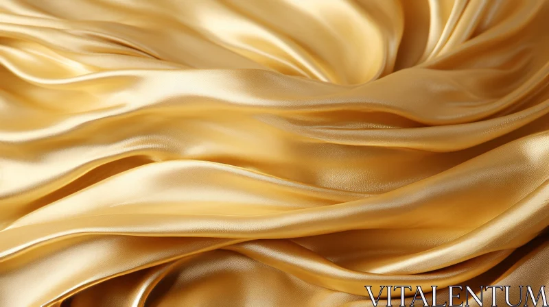 Luxurious Gold Silk Fabric Texture Close-Up AI Image