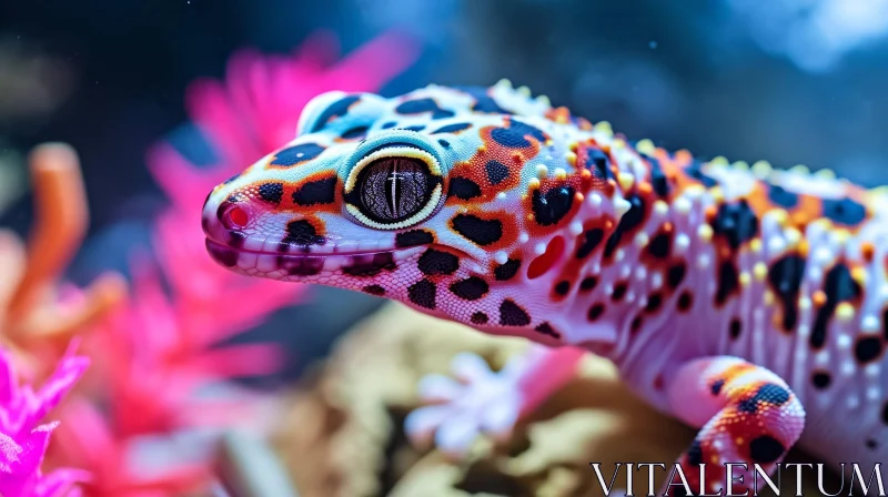 Colorful Leopard Gecko Close-up - Nature Photography AI Image