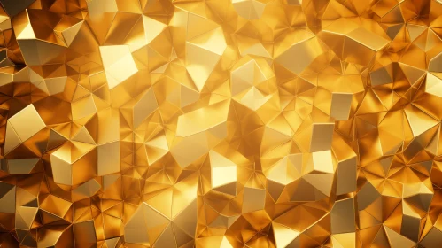 Golden Geometric Mosaic - 3D Abstract Rendering