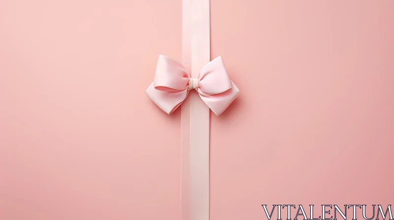 Pink Satin Bow Background AI Image