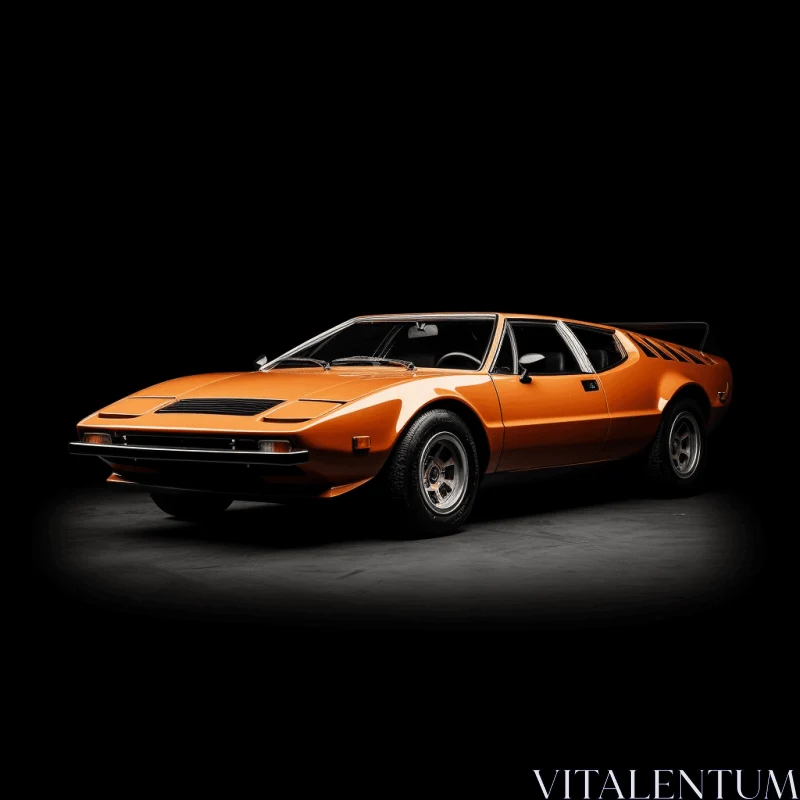 Captivating Orange Sports Car in Italianate Flair | UHD Image AI Image