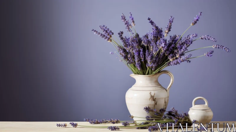 Lavender Flowers Still Life - Serene Floral Composition AI Image