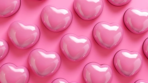 Pink Hearts Pattern on Pink Background