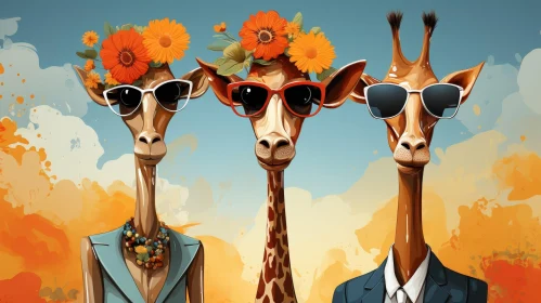 Quirky Giraffes in Human Attire | Fun Animal Fashion