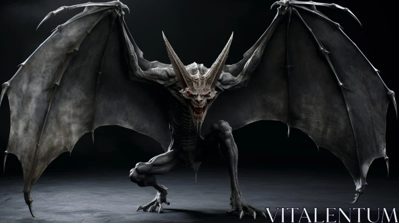 AI ART Sinister Gargoyle 3D Rendering - Fantasy Creature Sculpture