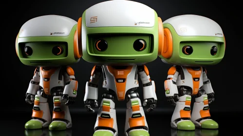 Adorable Cartoon Robots - 3D Rendering