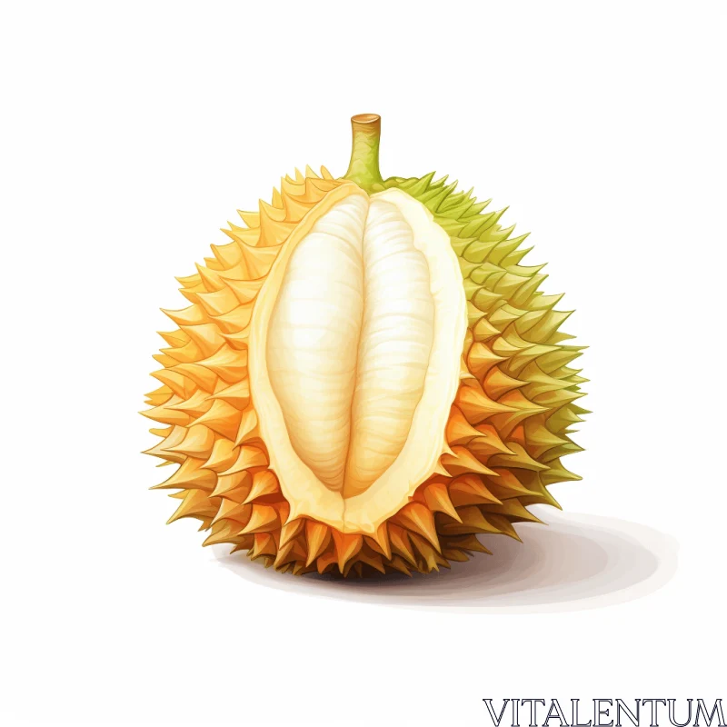 Durian Fruit Vector Illustration - Realistic Usage of Light and Color AI Image