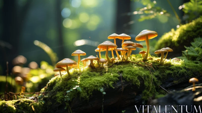 AI ART Enchanting Forest Mushroom Scene