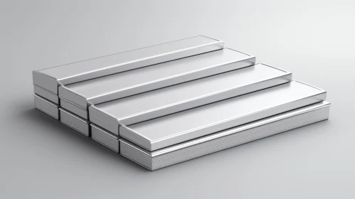 Silver Bars Stack - 3D Rendering